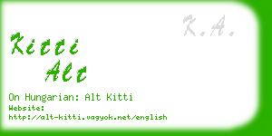 kitti alt business card